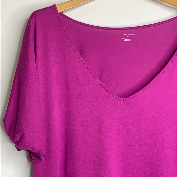 NWOT 14th & UNION • Pleated Sleeve Deep Purple Top - Picture 3 of 7